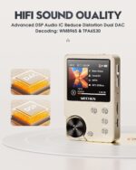 MECHEN M30 HiFi MP3 Player, Lossless DSD High Resolution Digital Audio Music Player, High-Res Portable Audio Player with 64GB Memory Card (Gold) - Image 4