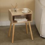 MaxSmeo Nightstand, Mid Century Modern Side Table Bedroom with Storage, Small End Bedside Table with Solid Wood Legs for Living Room, Office Small Spaces (Natural) - Image 7