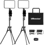 UBeesize 2 Pack LED Video Light Kit, Photography Lighting, 13" Studio Lights with 65" Tripod Stand and Phone Holders, Podcast Lighting for Video Recording,Tiktok,YouTube - Image 2