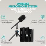 Movo Wireless Mini UC-Duo USB-C Wireless Microphone for iPhone 15/16/Android/PC/Macbook Podcast Equipment Bundle with WMX-HM Handle/Desktop Mic Stand for Podcasting, Interviews, and Content Creation - Image 4
