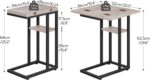 HOOBRO Foldable End Table, C Shaped Side Table with Storage Shelf, Small Snack Table Suitable for Living Room Bedroom Small Spaces, Easy Assembly, Greige and Black BG29SF01 - Image 4