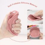 Foldable Silicone Makeup Brush Cleaner Bowl - Etercycle Portable Cleaning Tool for Brushes, Powder Puffs, and Sponges (Pink) - Image 8