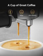 Neretva Espresso Machine 20 Bar, Super Compact Espresso Maker Stainless Steel Professional Coffee Machine Espresso with Power Steam & LED Display for Home Barista Latte and Cappuccino Maker - Image 5