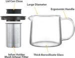 Glass Teapot with Removable Infuser, 1000ml/33OZ Stovetop Safe Tea Kettle for Blooming & Loose Leaf Tea, Premium Gift Box - Image 4