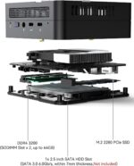 MINISFORUM Venus Series UM560 XT Mini PC AMD Ryzen 5 5600H 32GB + 512GB PCIe SSD, DDR4 Micro PC, 2.5G LAN, 2xHDMI,1xUSB-C Triple 4K Outputs,4xUSB, AMD Radeon Graphics Desktop Computer - Image 7