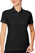 Casei Womens Polo Shirts Golf Shirts Quick Dry Moisture Wicking Black and White Polo Shirt - Image 2
