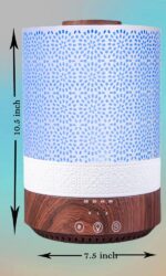 BlueHills 2500 ML XL Essential Oil Diffuser for Large Room Aroma Humidifier Home Decor Bed Baby Room Big Huge 2.5 L Capacity Long Run Color Lights Decorative Design High Mist Dark Wood Grain F004 - Image 8