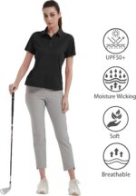 Idtswch Women's Polo Shirts UPF 50+ Casual Work Quick Dry 4 Buttons Short Sleeve Collared Golf Shirt XS-4XL - Image 4