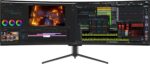 INNOCN 49" Curved Gaming Monitor 144Hz Ultrawide 32:9 WDFHD 3840 x 1080P, R1800, 99% sRGB, HDR400, USB Type C, DisplayPort, HDMI, Built-in Speakers, Height/Tilt Adjustable - 49C1G - Image 2