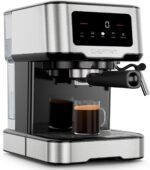 Chefman CraftBrew Espresso Machine, 15-Bar Pump Digital Espresso Maker w/Steam Wand for Latte & Cappuccino, Compact Espresso Coffee Machine w/ 1.5L Removable Water Reservoir - Stainless Steel - Image 2
