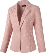 Beninos Womens Long Sleeve Lightweight Office Work Suit Jacket Blazer (1908 Pink, XL) - Image 3