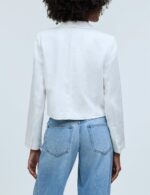 IDEALSANXUN Womens Cropped Blazer Casual Lightweight Cotton Linen Blazer Suit Jackets - Image 5