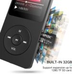 AGPTEK A02 MP3 Player with Bluetooth 5.3, 1.8 inch Screen Portable Music Player with Speaker, FM Radio, Voice Recorder, Supports Expanded Up to 128GB(Black, 32GB) - Image 6