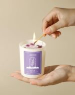 AOOVOO Lavender Scented Candles for Women - Aromatherapy Candle with Crystals Inside, 7oz Soy Candles for Home Scented, Birthday Gifts Mothers Day Candle for Women Mom - Image 6