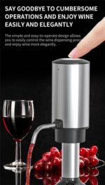 Wine Aerator Electric Wine Decanter Automatic Wine Aerator, Wine Dispenser withUSB TYPE-C Rechargeable for Wine enthusiasts & own use (Stainless steel) - Image 3