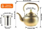 SANQIAHOME 1200ml teapot with Infuser stainless steel Water Boilers lifting handle Tea Maker Water Kettle for Induction/Gas gold - Image 4