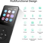 AGPTEK A02 MP3 Player with Bluetooth 5.3, 1.8 inch Screen Portable Music Player with Speaker, FM Radio, Voice Recorder, Supports Expanded Up to 128GB(Black, 32GB) - Image 5