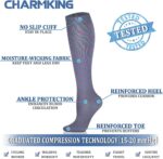 CHARMKING 6 Pairs-Compression Socks for Women & Men Circulation Best Support for Nurses, Running, Athletic,Flight Travel - Image 5