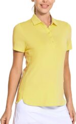 M MAELREG Womens Golf Shirt Short Sleeve 5 Buttons Quick Dry Casual Solid Moisture Wicking Tennis Polo Shirts for Women - Image 2