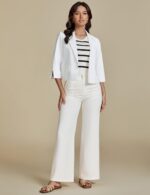 luvamia Linen Blazers for Women Business Casual Cropped 3/4 Sleeve Lightweight Lined Work Office Suit Blazer Jackets - Image 7