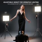 2-Pack LED Video Light Kit, NiceVeedi Studio Light, 2800-6500K Dimmable Photography Lighting Kit with Tripod Stand&Phone Holder, 73" Stream Light for Video Recording, Game Streaming, YouTube - Image 8