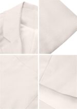 YMING Womens Solid Color Open Front Blazer Long Sleeve Office Jacket Work Cardigan with Pockets Plus Size - Image 3