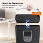 Bonsaii Paper Shredder for Home Use, 3.4 Gal Wastebasket, 6 Sheet Crosscut Paper Credit Cards, Staples, and Clips Shredder for Home Office Use, Portable Handle Design (C237-B New Version) - Image 9