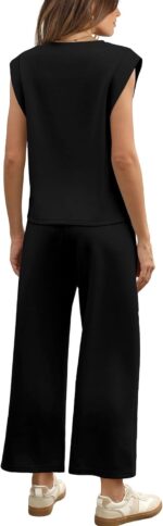 SAMPEEL Two Piece Sets for Women Casual Travel Vacation Outfits Summer Wide Leg Crop Pants Lounge Sets - Image 6