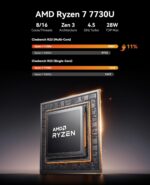 ACEMAGICIAN Kron Mini K1 Mini PC, Ryzen 7 7730U (Upgraded 5825U/7430U) up to 4.5Ghz, 16GB RAM 512GB SSD Micro Computer Support 4K, Desktop PC with WiFi6/BT5.2/Pre Win11Pro, Home Office Casual Gaming - Image 4
