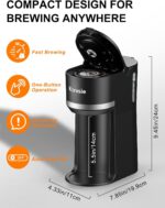Single Serve Coffee Maker for K-Cup and Ground Coffee, Fast Brew, 6-12 oz Brew Sizes One Cup Coffee Machine Fits 5.5" Mugs, One-Button Small Coffee Maker with Descaling Reminder,Black - Image 7