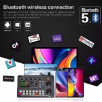 F998 Podcast Equipment Bundle, Audio Interface & BM888 Recording Studio Microphone, Professional Live Sound Card w/Dj Mixer Effects & Voice Changer for Live Streaming Gaming YouTube TikTok - Image 6