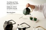 Toptier Cast Iron Teapot, Stovetop Safe Japanese Cast Iron Tea Kettle, Diamond Design Tea Pot with Removable Infuser for Loose Tea, 30 Ounce (900 ml), Dark Green - Image 6