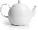 Sweese Porcelain Teapot, 40 Ounce Tea Pot - Large Enough for 5 Cups, White - Image 2
