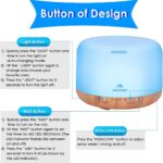 500ml Diffuser with Remote Control Waterless Automatic Shut Off Essential Oil Diffusers with Timing Mode Adjustable Oil Diffuser for Home - Image 3