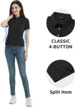 Idtswch Women's Polo Shirts UPF 50+ Casual Work Quick Dry 4 Buttons Short Sleeve Collared Golf Shirt XS-4XL - Image 5