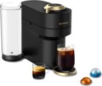 Nespresso Festive Vertuo Pop+ Coffee and Espresso Maker by Breville, Matte Black Gold - Image 2