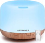 URPOWER 500ml Essential Oil Diffuser with Cool Mist Humidifier Function - 7 Color Changing LED Lights, 4 Timer Modes & Auto Shut-Off Ultrasonic Aromatherapy Scent Diffuser for Home, Office - Image 2