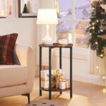 HOOBRO Round Side Table, Wooden Look Accent End Table for Sofa Couch, Round Nightstand with 2-Tier Storage Shelf, for Small Spaces in Living Room, Bedroom, Rustic Brown BF58BZ01G1 - Image 10