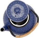 Juvale Cast Iron Teapot with Infuser - Blue, 27 oz (800 mL) - Stovetop Tea Kettle for Loose Leaf Tea - Includes Stainless Steel Infuser & Trivet - Image 6