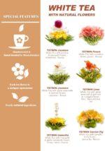 TETWIN Glass Teapot Including 6 Blooming Flower Tea Balls, Stovetop Safe Tea Pot with Removable Infuser for Loose Leaf Tea, 1000ml / 33.8oz - Image 6