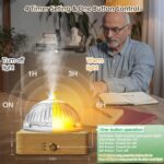 Glass Essential Oil Diffuser Humidifier, 200ml Ultrasonic Aroma Diffusers with Glass Reservoir Wood Base Auto-Off Timer, Dusk Flame Warm Light Dome Air Diffuser for Home - Image 6