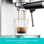CASABREWS 3700 Essential Espresso Machine 20 Bar, Stainless Steel Cappuccino & Latte Machine with Steam Frother for Home, 43.9oz Water Tank, Silver - Image 4