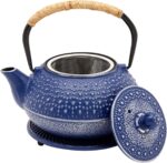 Juvale Cast Iron Teapot with Infuser - Blue, 27 oz (800 mL) - Stovetop Tea Kettle for Loose Leaf Tea - Includes Stainless Steel Infuser & Trivet - Image 9