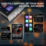 RUIZU 64GB HiFi Lossless MP3 Player, DAC DSD High Resolution Digital Audio Player, Portable Hi-Res Music Player with 2" Touchscreen, Resume Playback, CNC Aluminum Alloy Body, Up to 128GB microSD Card - Image 6
