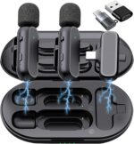 2 Pack Professional Wireless Lavalier Microphone for iPhone iPad Android with Charging Case Noise Reduction Plug-Play Clip on Lapel Mic for Video Recording Vlogging, YouTube, Interview, Live Streaming - Image 2