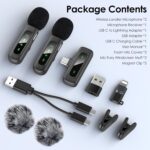 USB C Mini Wireless Lavalier Microphone for iPhone/Android,Lapel Mic with Magnetic Clip-on for Record Video，Lav Mic with LED Display Podcast Vlog Content Creator Interview - Image 10