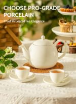 Sweese Porcelain Teapot, 40 Ounce Tea Pot - Large Enough for 5 Cups, White - Image 3