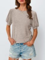 AUTOMET Womens Tops Summer Sweater Long Tunic Dressy Casual Blouses Business Cute Trendy Short Sleeve Shirt 2025 - Image 3