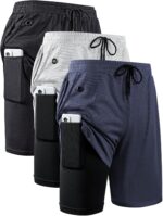 JWJ Mens 2 in 1 Running Shorts Quick Dry Gym Athletic Workout Clothes with Side Pockets - Image 2