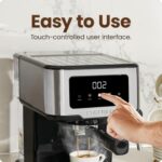 Chefman CraftBrew Espresso Machine, 15-Bar Pump Digital Espresso Maker w/Steam Wand for Latte & Cappuccino, Compact Espresso Coffee Machine w/ 1.5L Removable Water Reservoir - Stainless Steel - Image 5